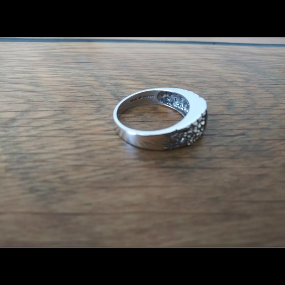 - KABANA Men Hessonite Garnet Textured Sterling Silver Band Ring 925 Size… - Picture 4 of 5